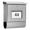 Briefkasten aus Edelstahl mit der Nummer 44