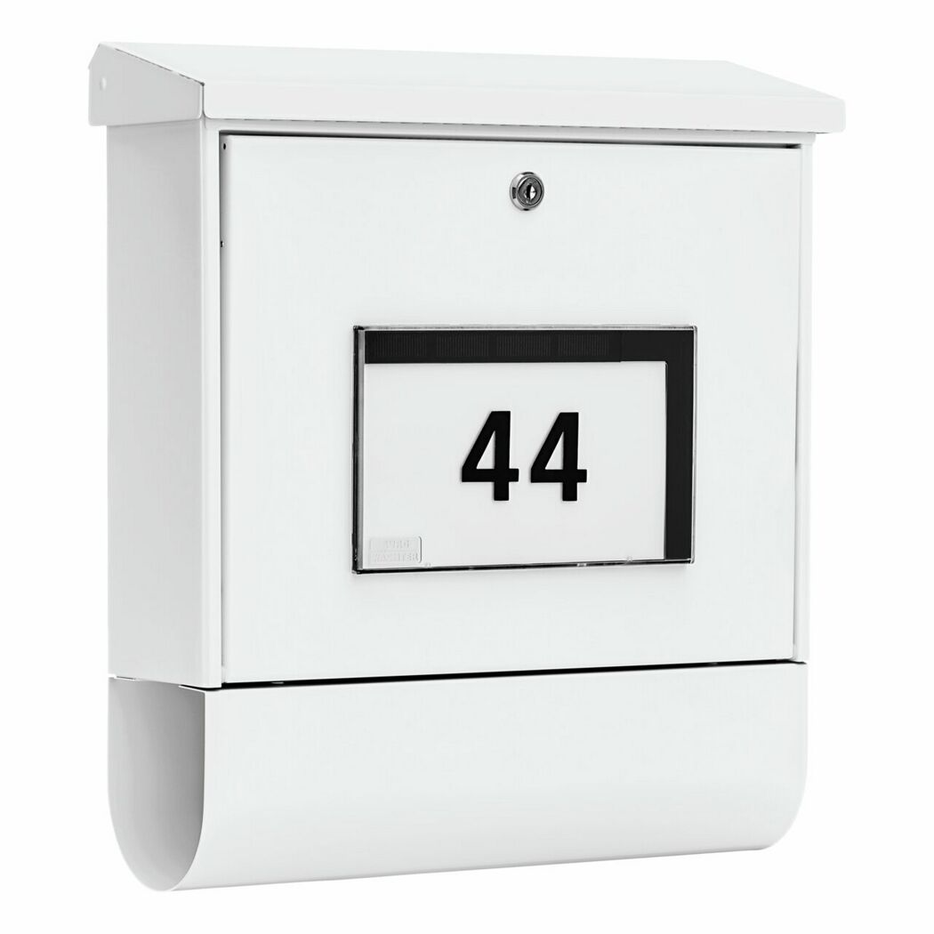 Solar-Briefkasten 'Malaga 4400 W' weiß 37,7 x 42 x 11,5 cm