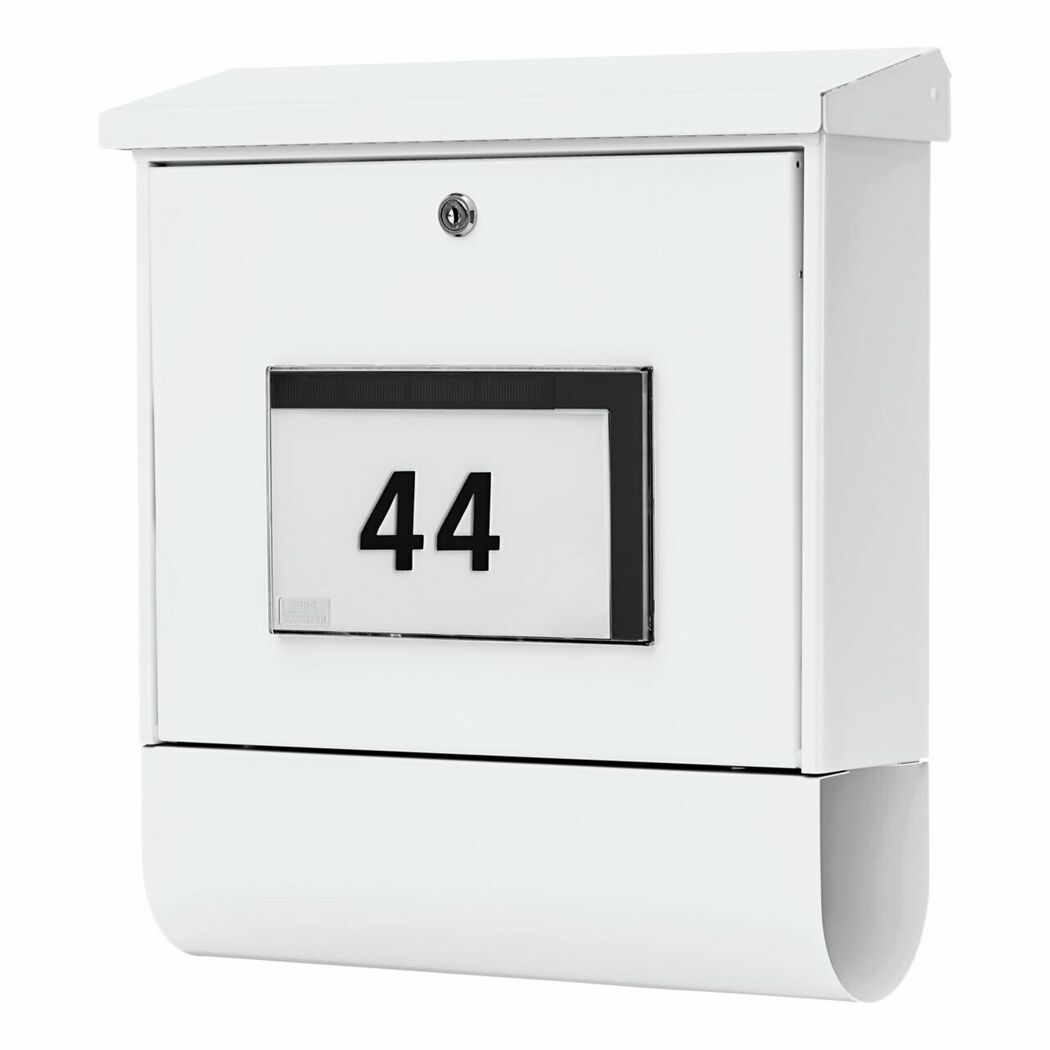 Solar-Briefkasten 'Malaga 4400 W' weiß 37,7 x 42 x 11,5 cm