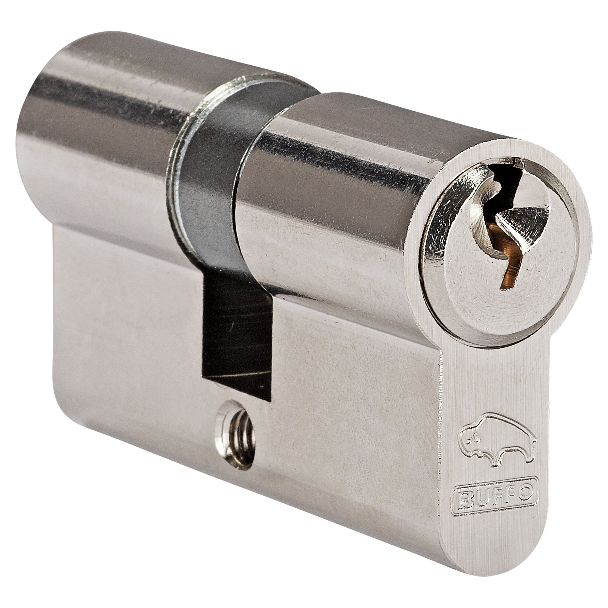 Profilzylinder BUFFO, matt vernickelt