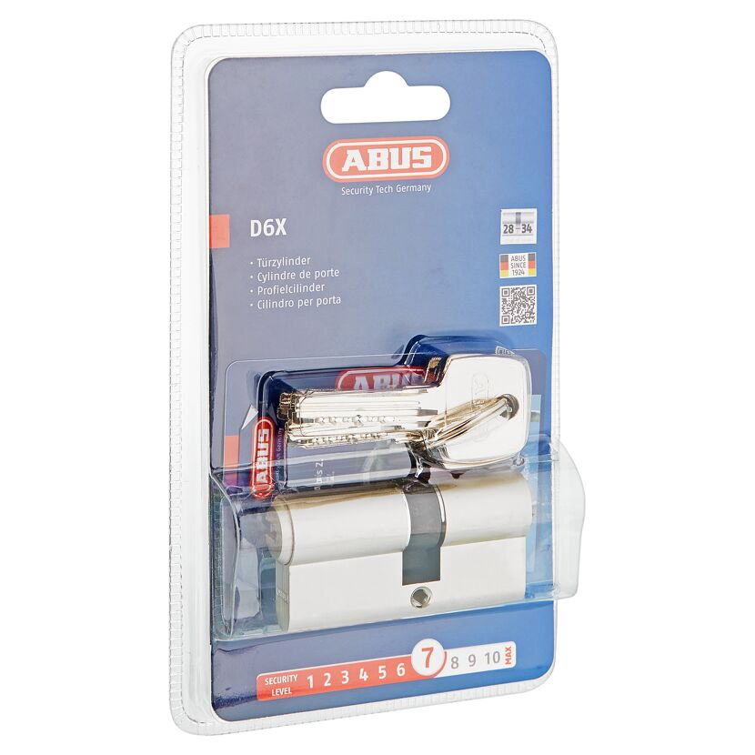 ABUS Türzylinder D6X mit Schlüsseln in Verpackung