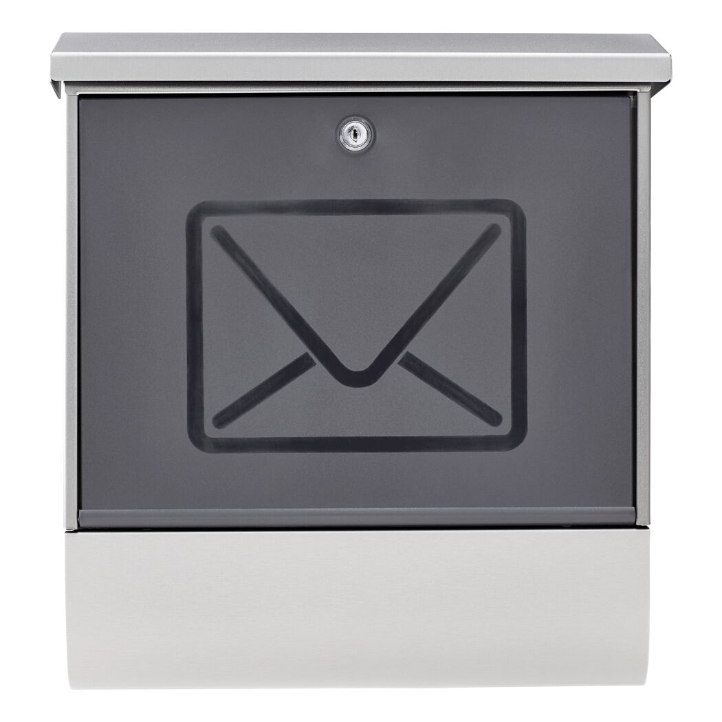 Briefkasten 'Lucenta' silbern/schwarz