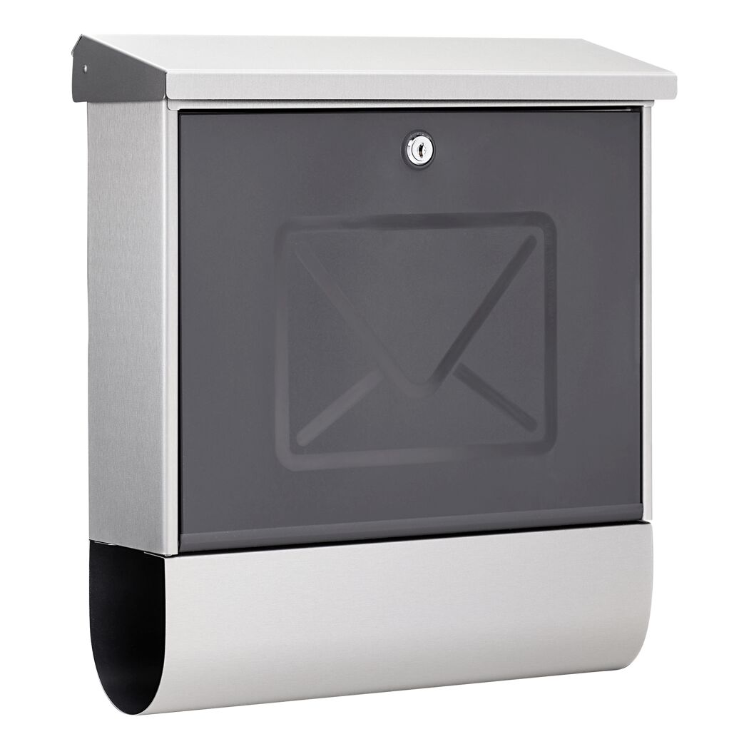 Briefkasten 'Lucenta' silbern/schwarz
