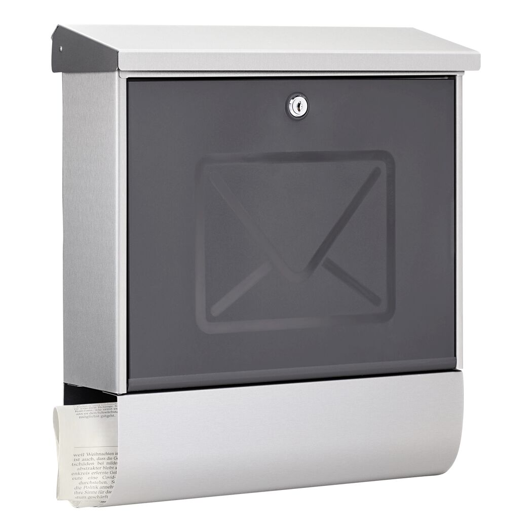 Briefkasten 'Lucenta' silbern/schwarz