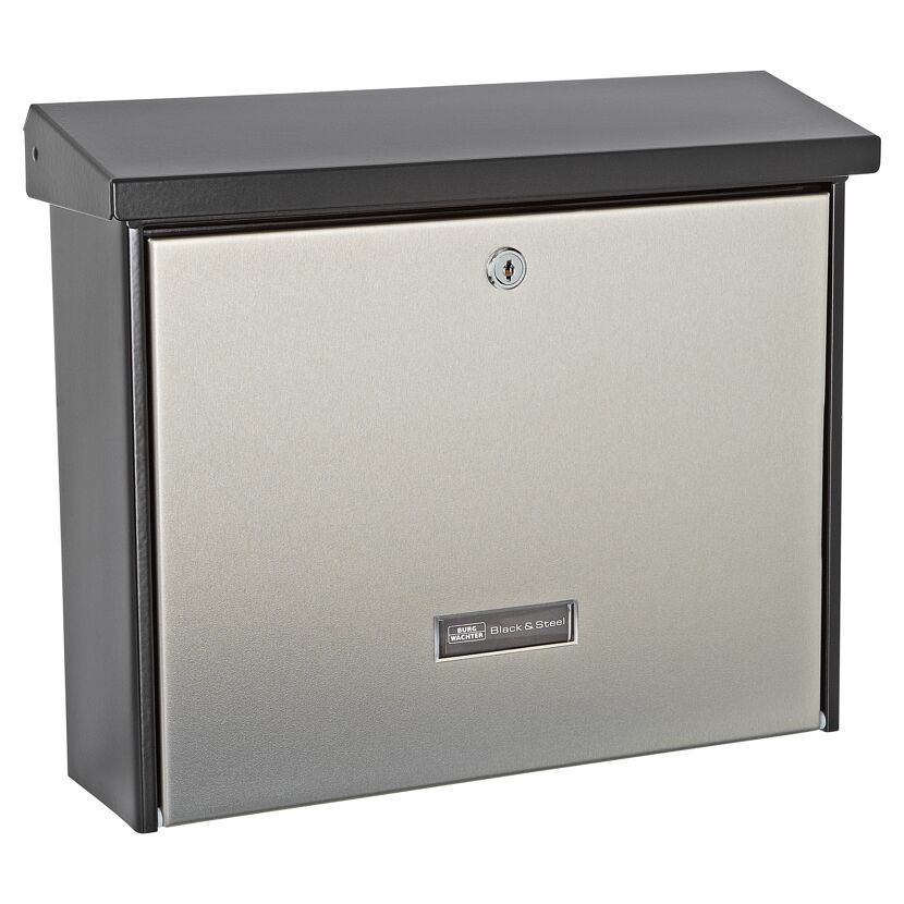 Briefkasten London schwarz-silber
