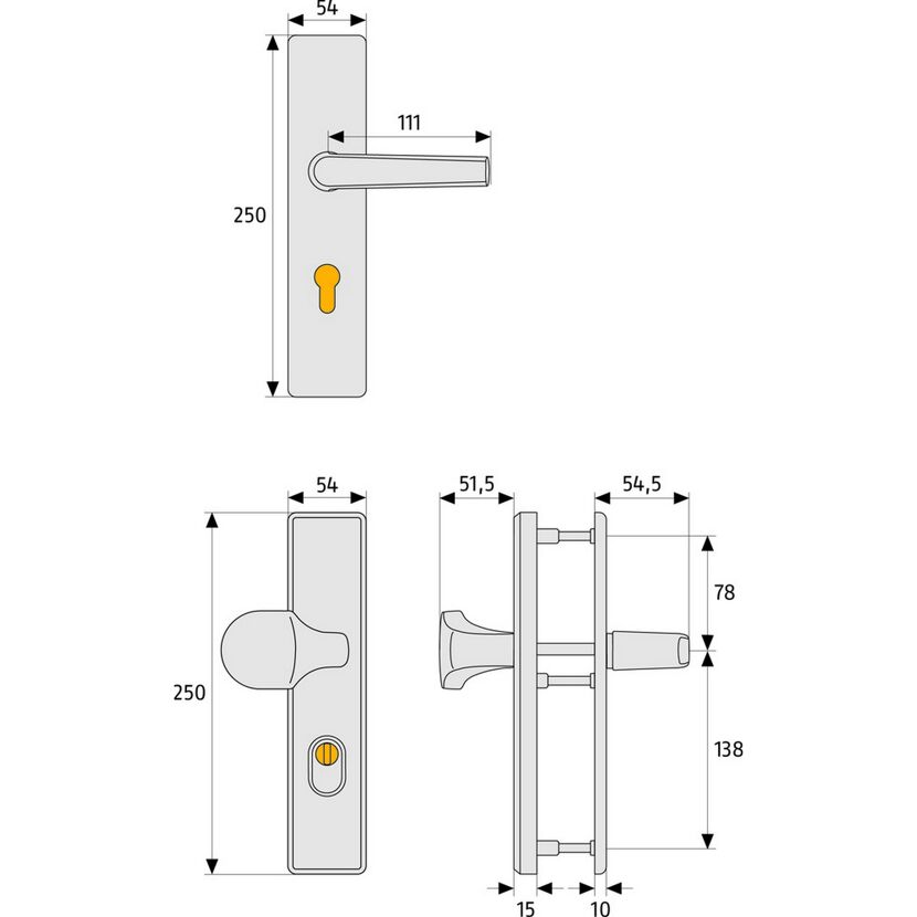 Schutzbeschlag 'HLZS814 F1 B/SB'