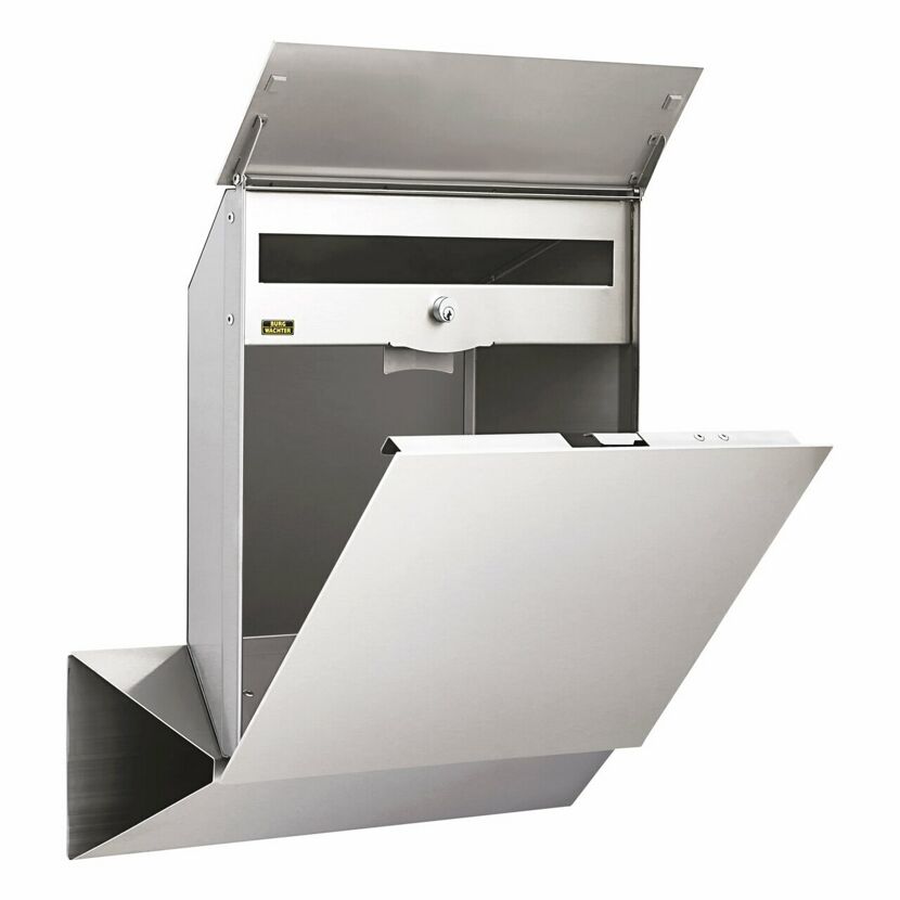 Briefkasten Quadus Edelstahl, geöffnet