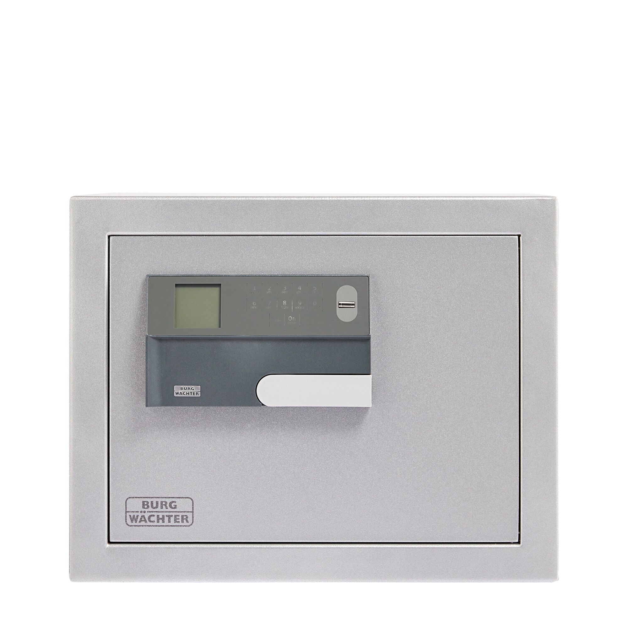 Silberner Tresor mit Tastatur und Display