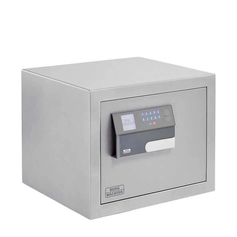 Grauer Tresor mit elektronischem Zahlenschloss
