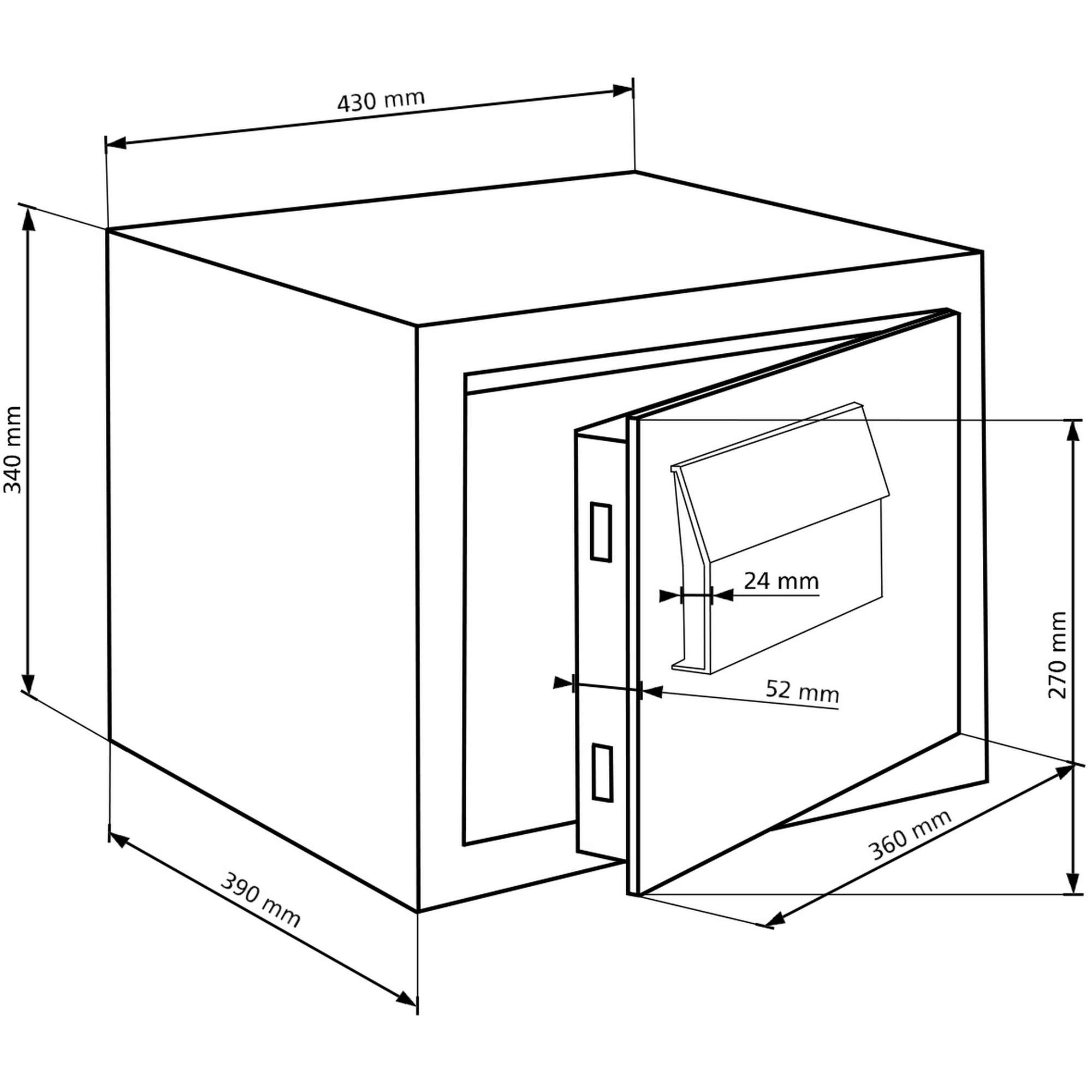 Möbeleinsatztresor 'MT 640 K' silbern + product picture