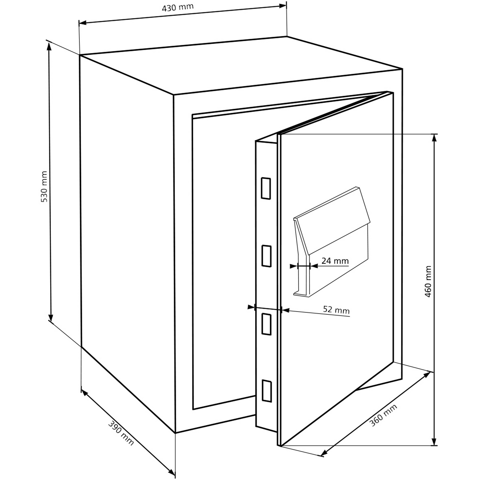 Möbeleinsatztresor 'MT 660 E FP' silbern + product picture