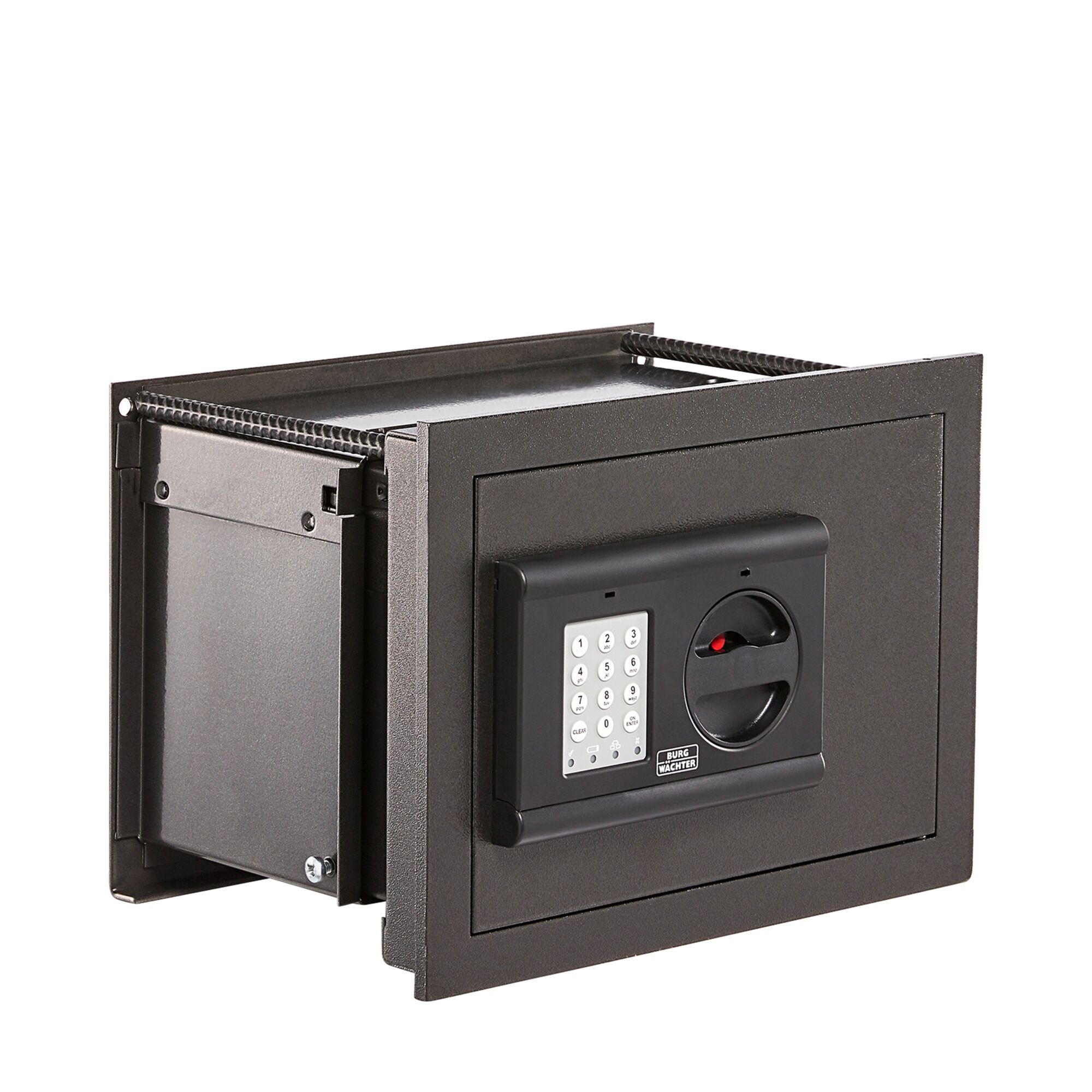 Offener Wandtresor mit Zahlencode und Drehgriff