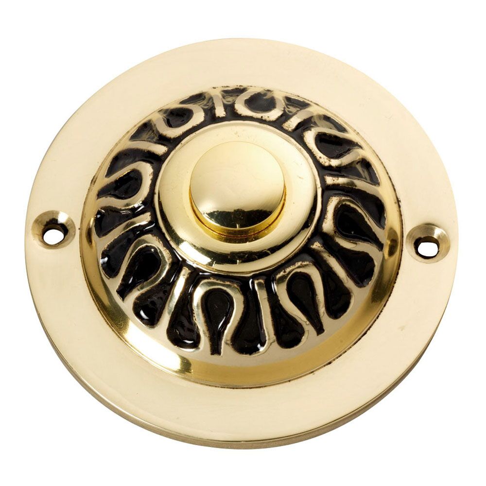 Messingklingel mit schwarzem Dekor