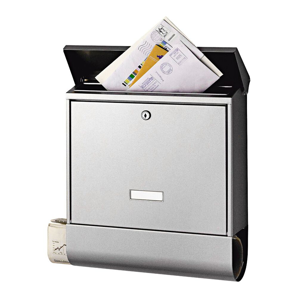 Briefkasten Seculine mit Briefen und Zeitung