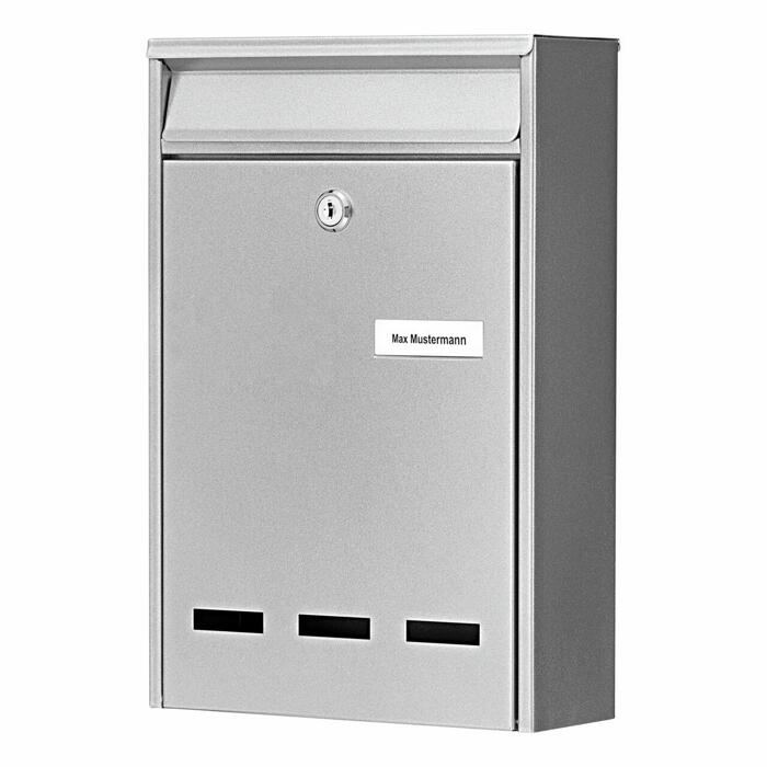 Briefkasten 'Pocket 5871 SI' silbern 21,5 x 31,5 x 7,5 cm