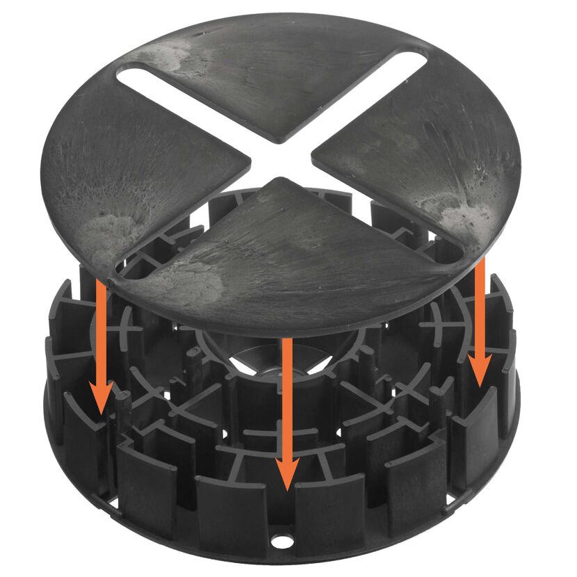 Plattenlager für Beton-/Keramikplatten, Ø 180 x 35 mm