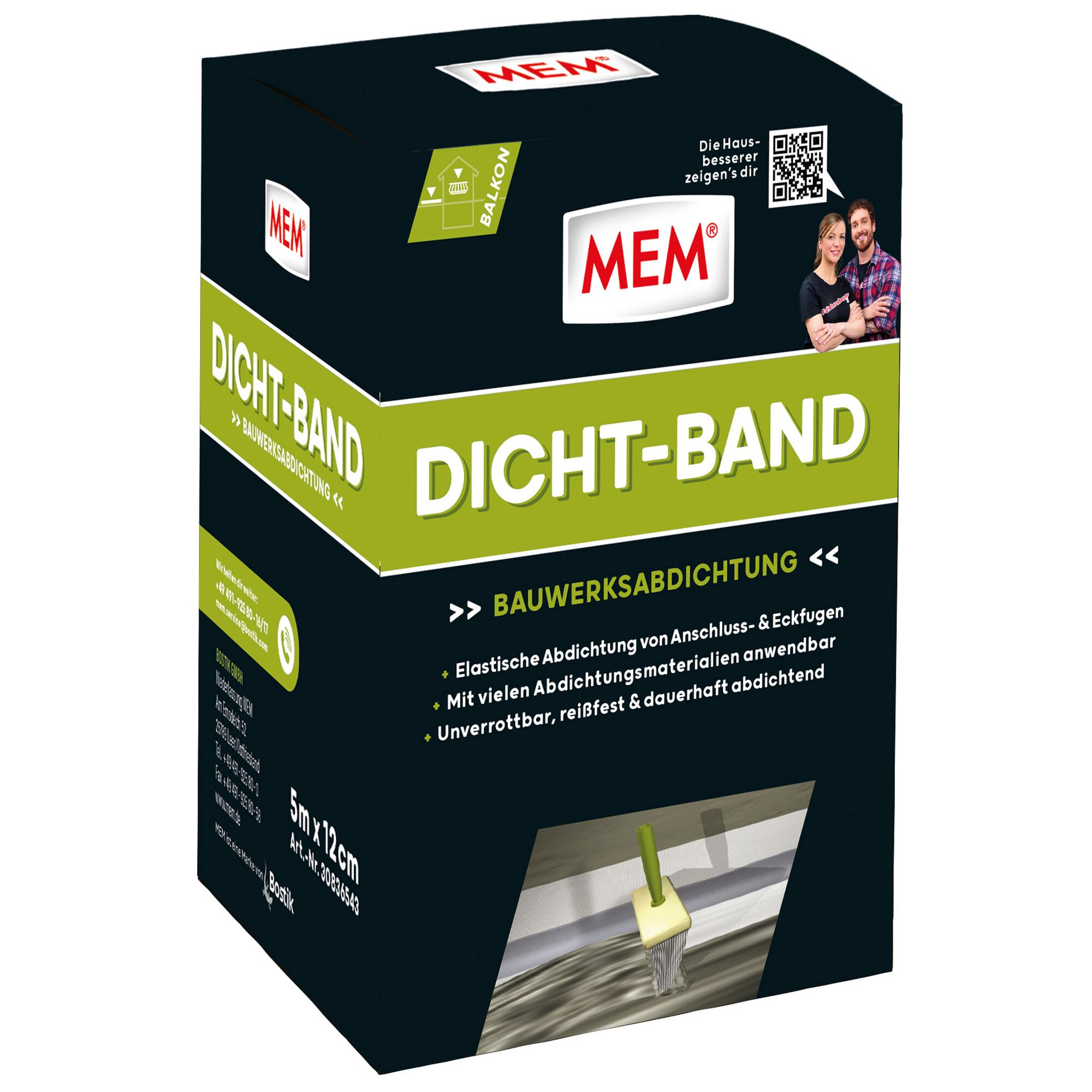 MEM Dicht-Band, 5 m x 12 cm, mit Pinsel
