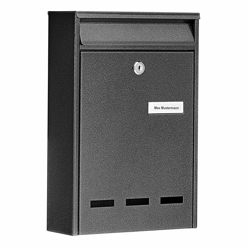 Schwarzer Stahl-Briefkasten Pocket 5871