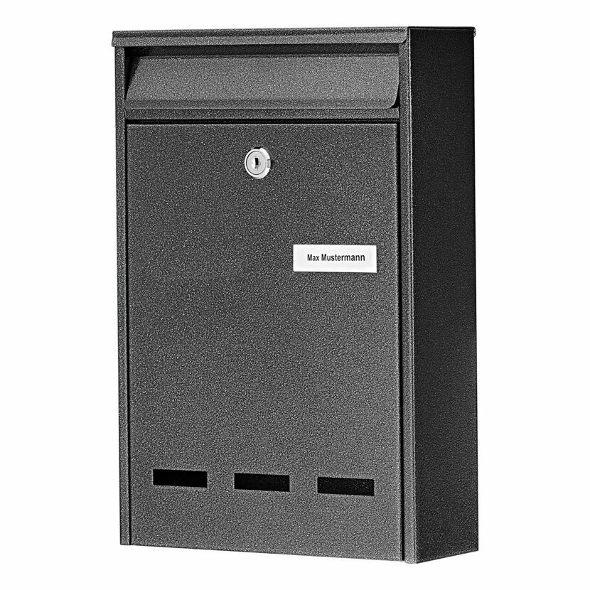 Schwarzer Stahl-Briefkasten Pocket 5871