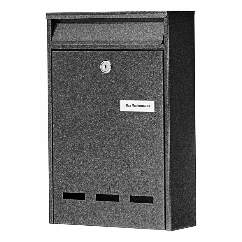 Schwarzer Stahl-Briefkasten Pocket 5871