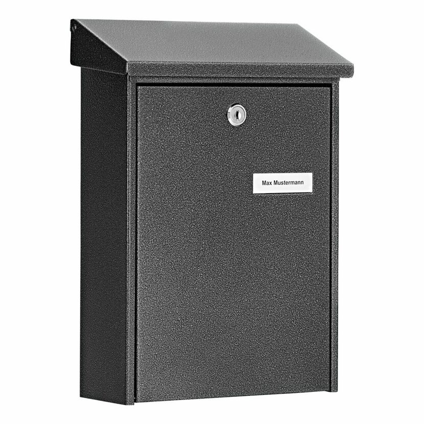 Grauer Stahl-Briefkasten Daily 5861