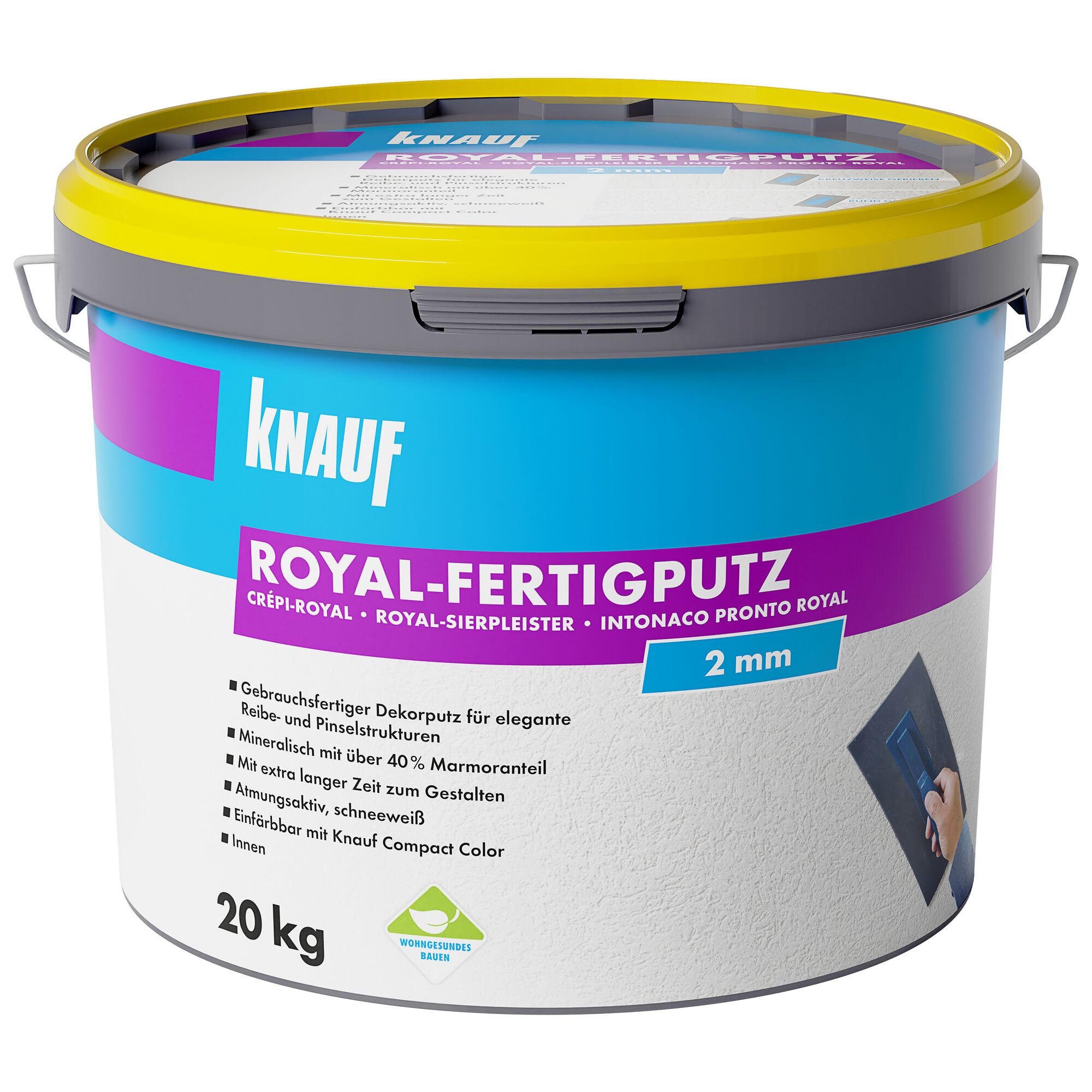Eimer Knauf Royal-Fertigputz, Kelle
