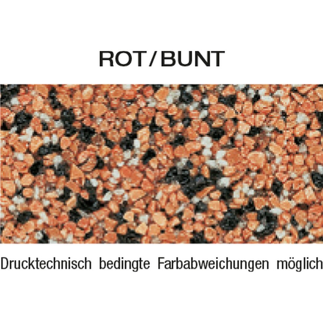 Buntsteinputz rot, weiß und schwarz