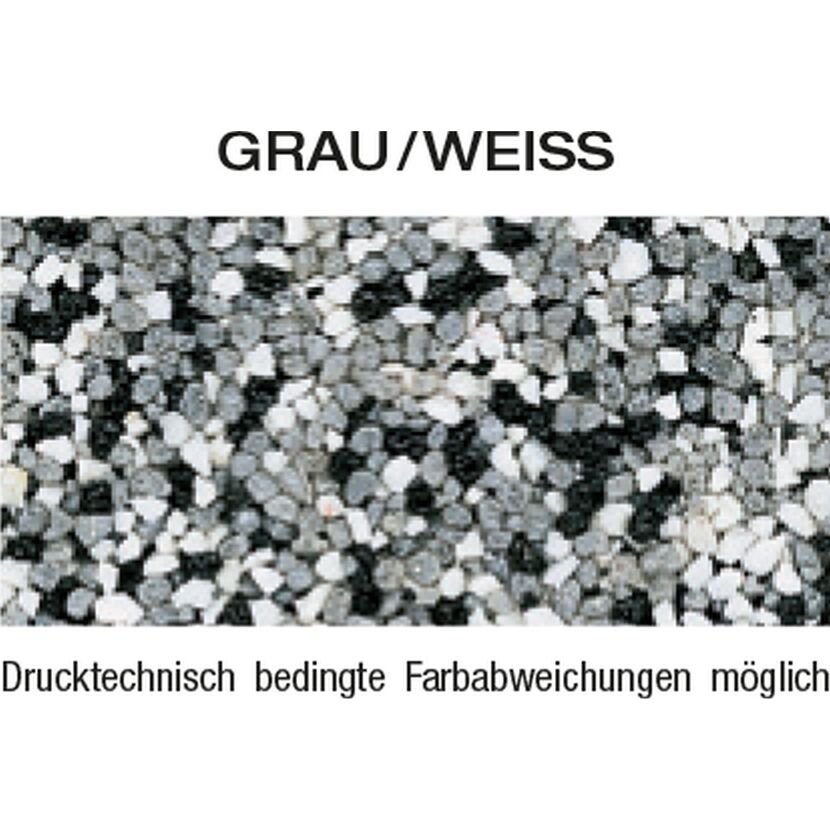 Buntsteinputz grau-weiß