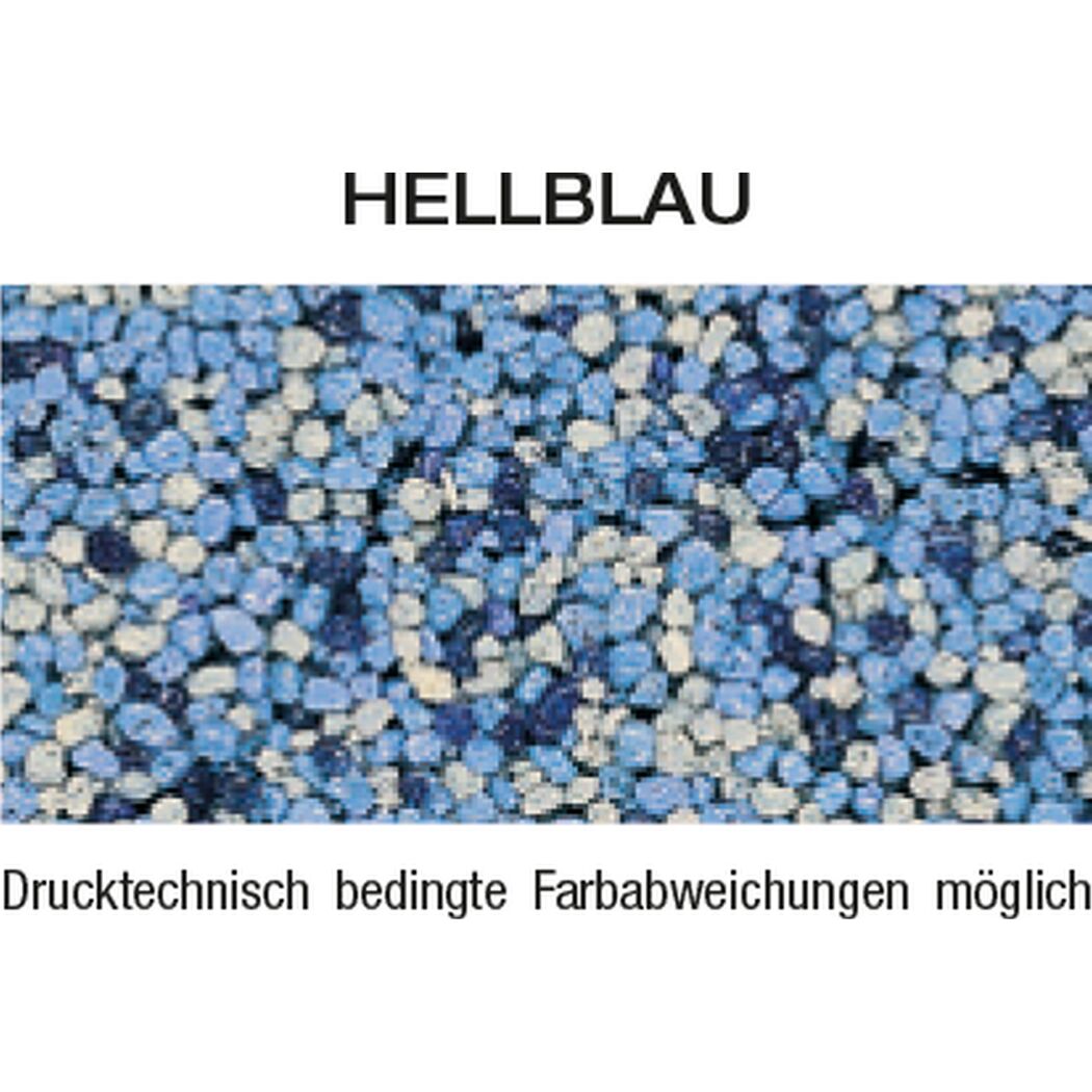 Hellblauer Buntsteinputz