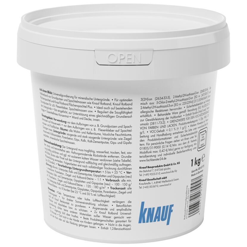 Weißer 1-kg-Eimer Knauf Rotband Universalgrundierung