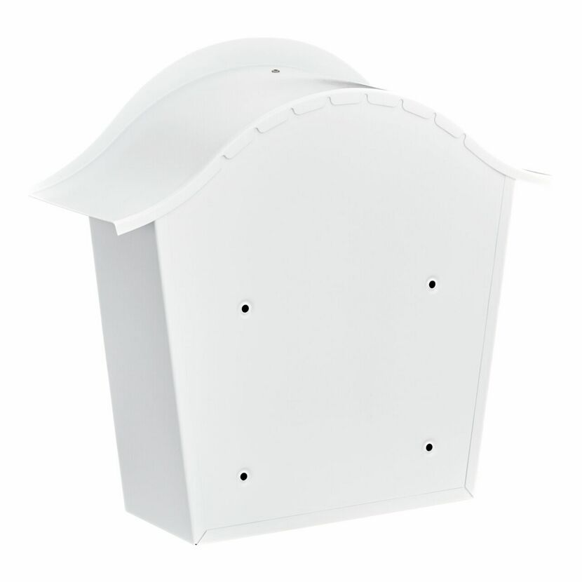 Weißer Briefkasten von hinten