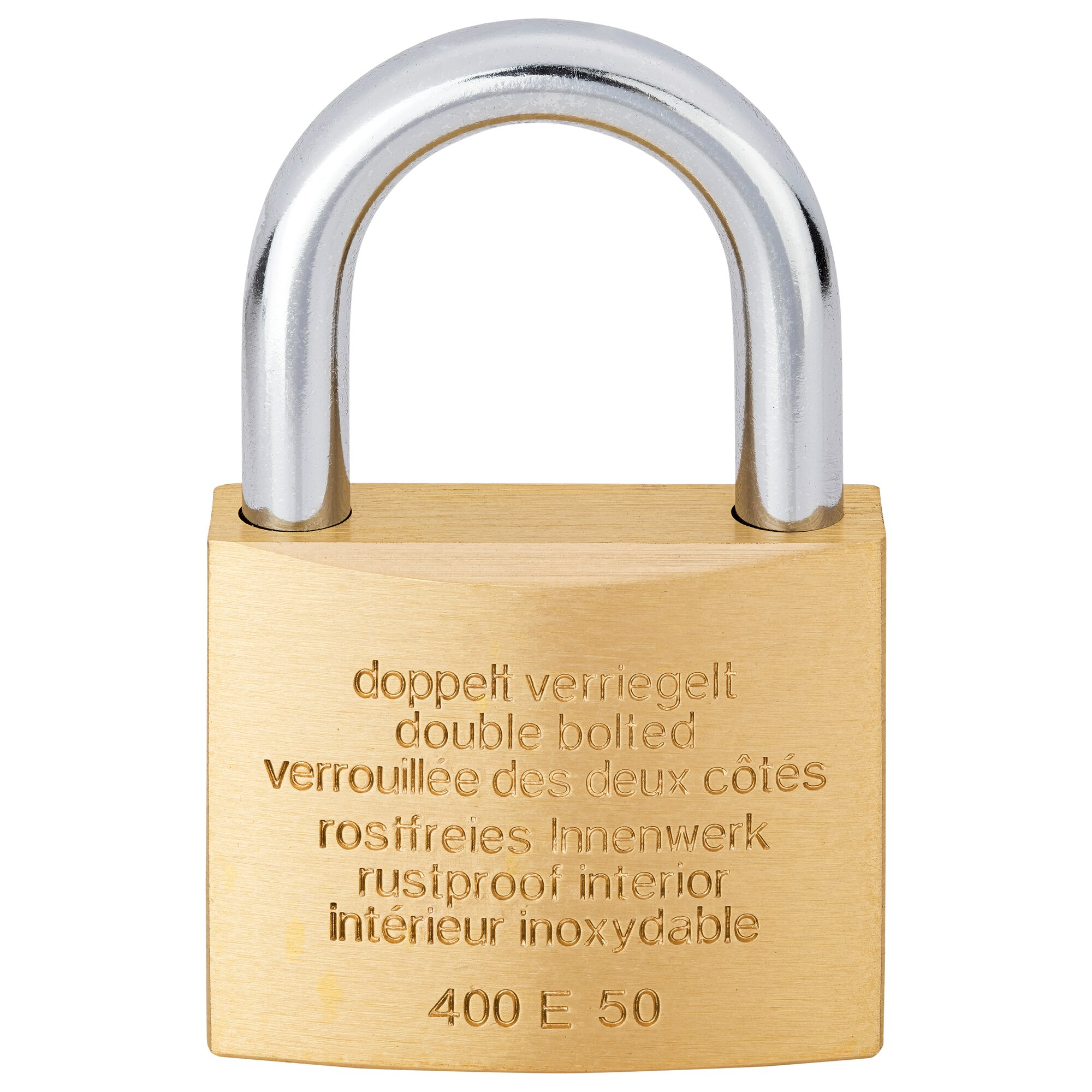 Zylinder-Vorhangschloss '400 E Magno 50/2 SB' messingfarben 5 cm