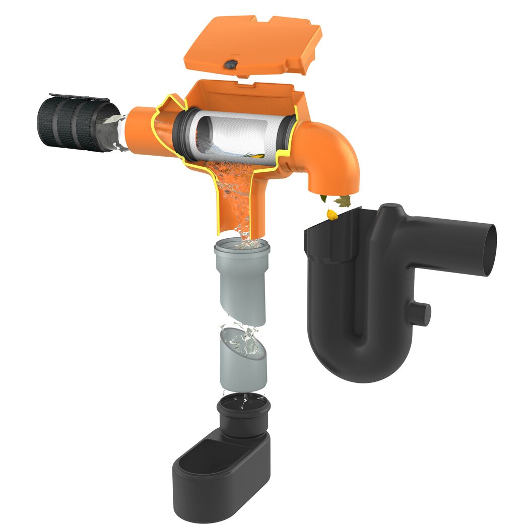 Ablaufsystem mit Filter und Siphon