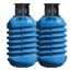 Zwei blaue Erdtanks nebeneinander