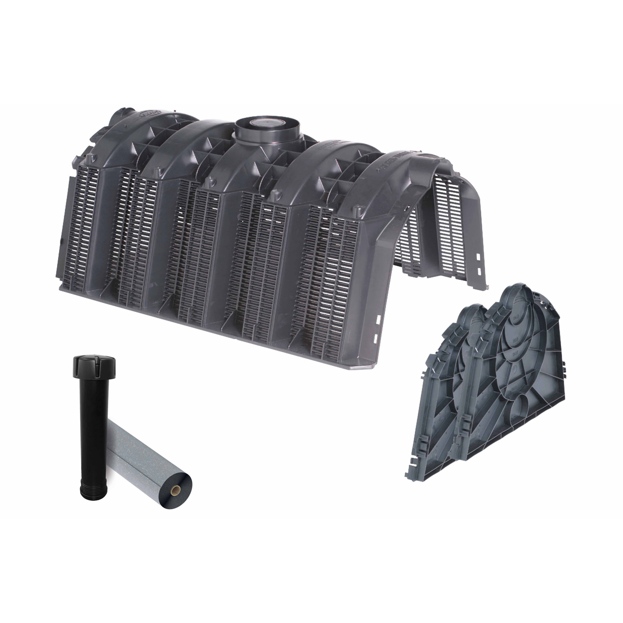 Sicker-Tunnel Versickerungsset schwarz 1200 l