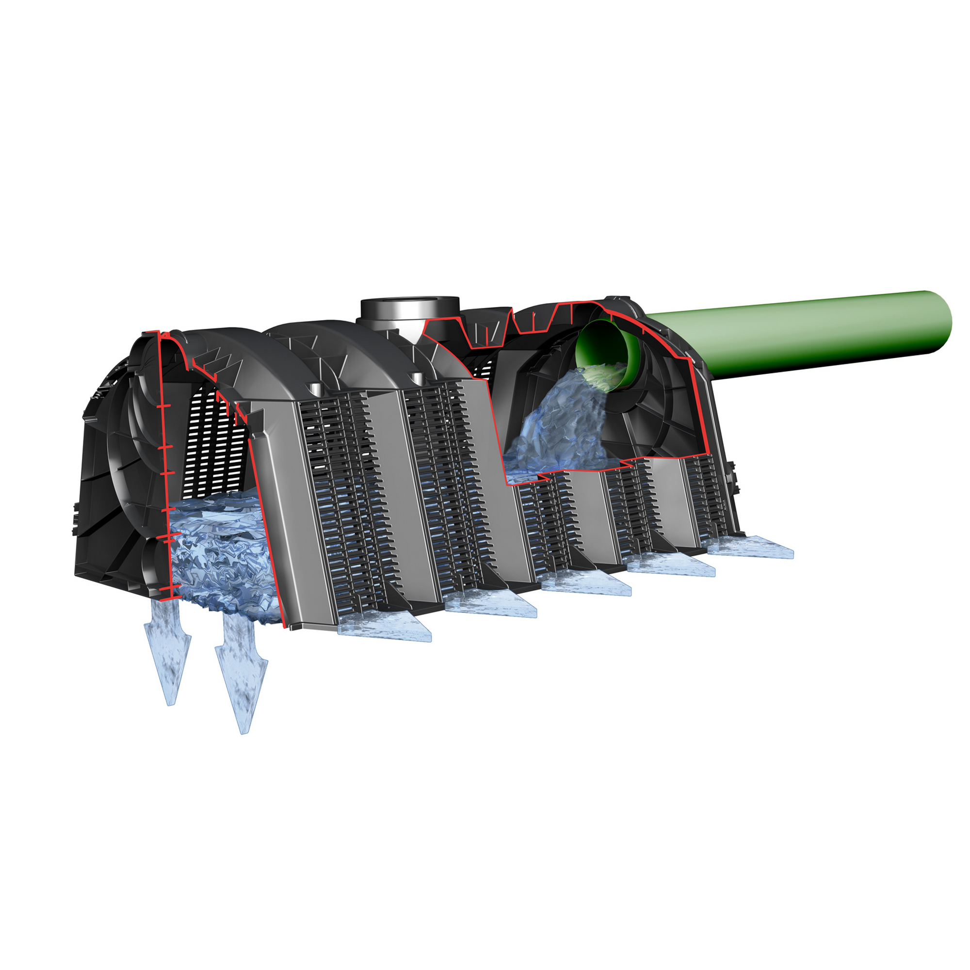 Sicker-Tunnel Versickerungsset schwarz 1200 l