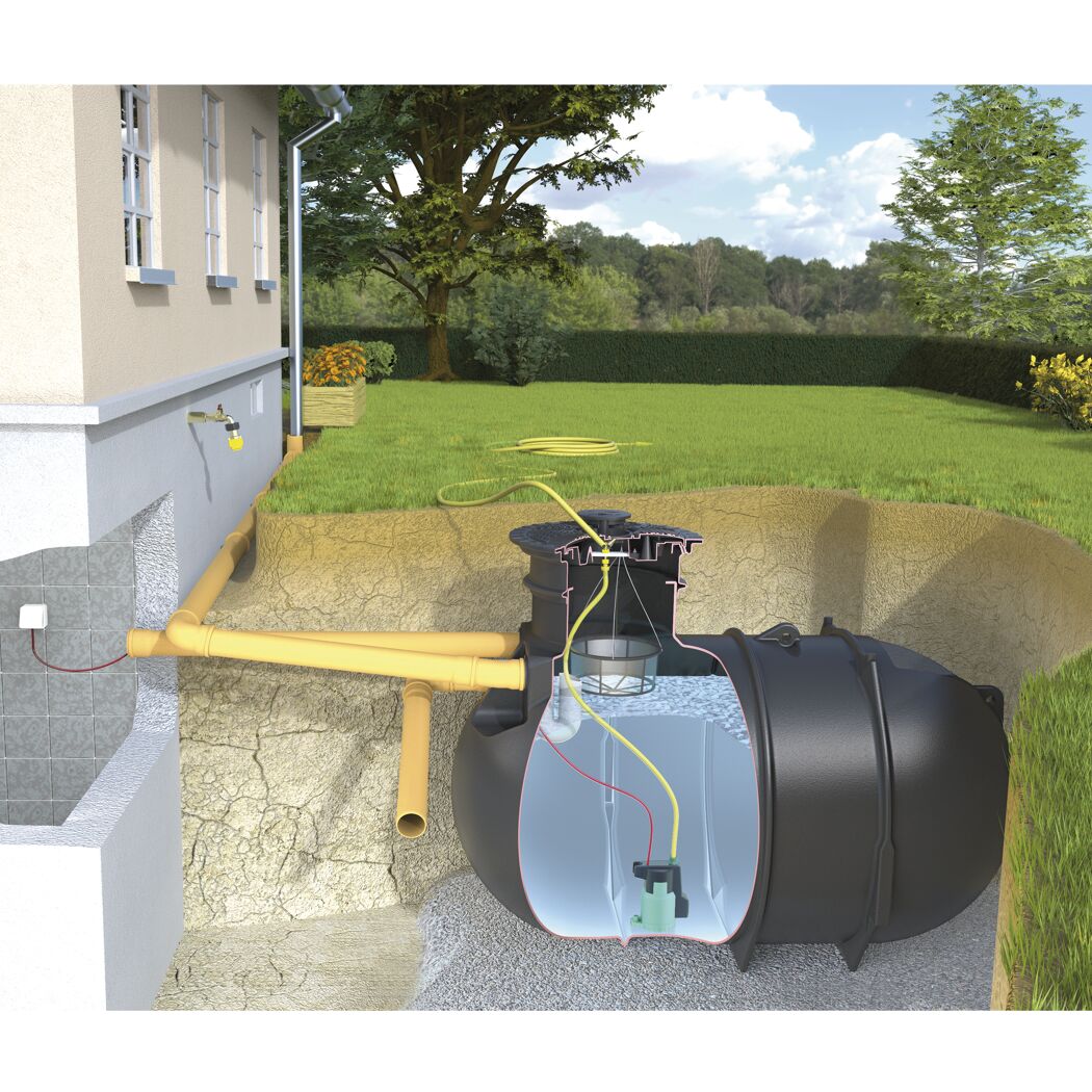 Regenwassernutzungsanlage im Garten