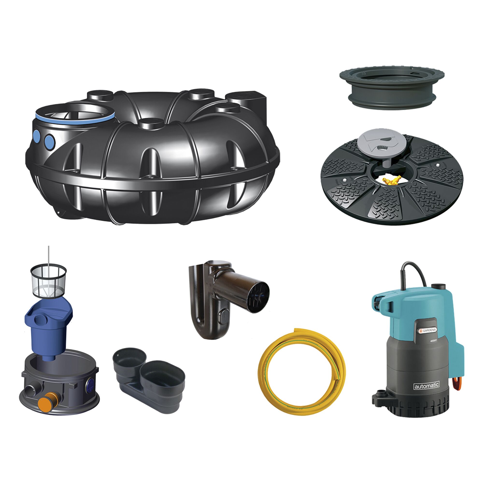 Gartenanlage Eco Typ 1.500 mit Pumpe und Zubehör