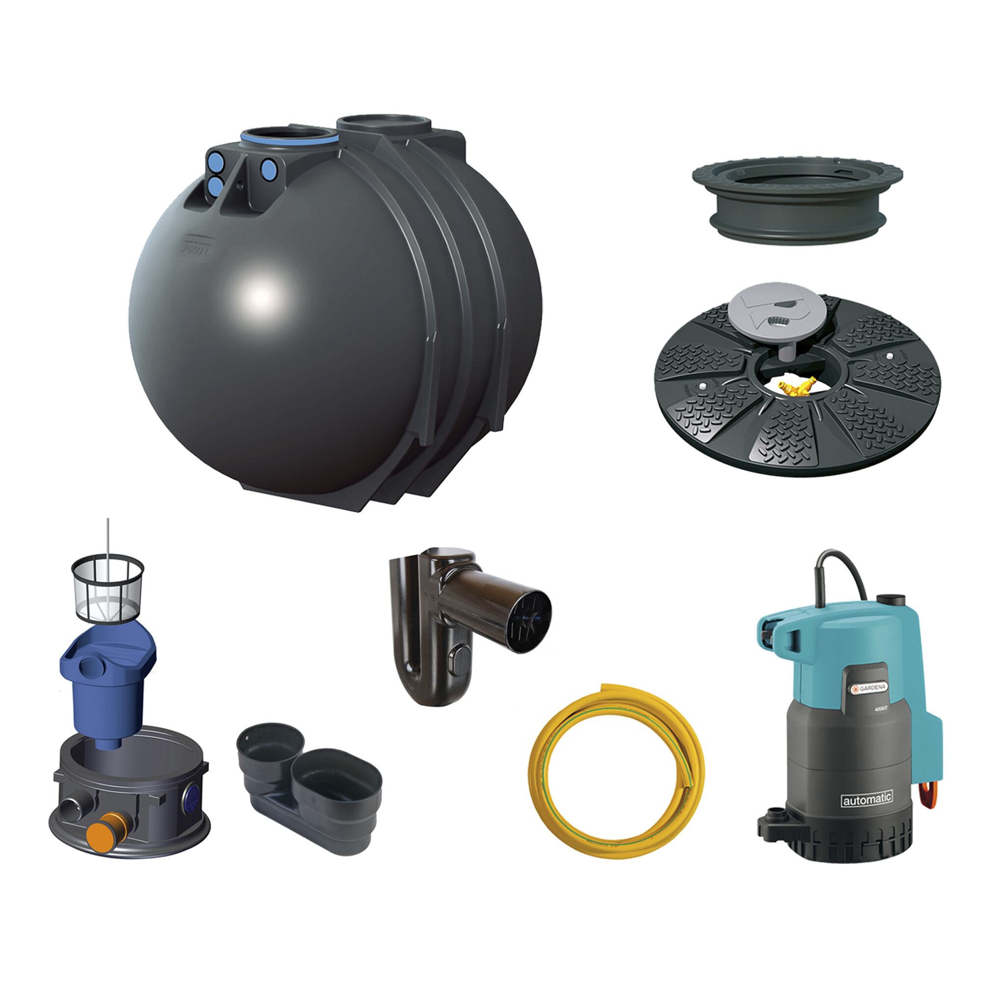 Komponenten der Gartenanlage Typ 7600