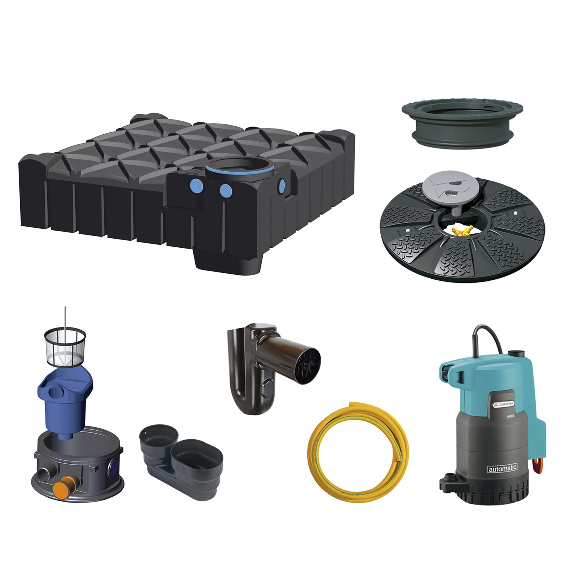 Komponenten der Gartenanlage Typ 3000