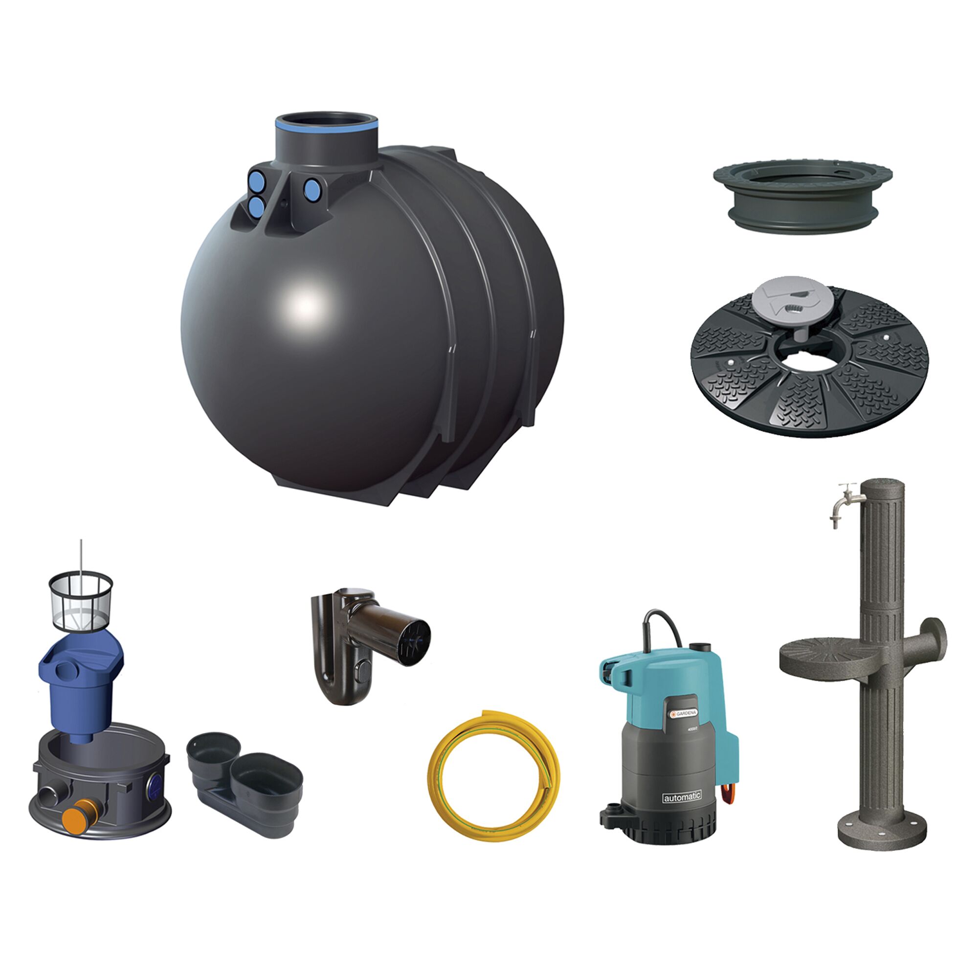 Gartenanlage-Set mit Pumpe und Zubehör