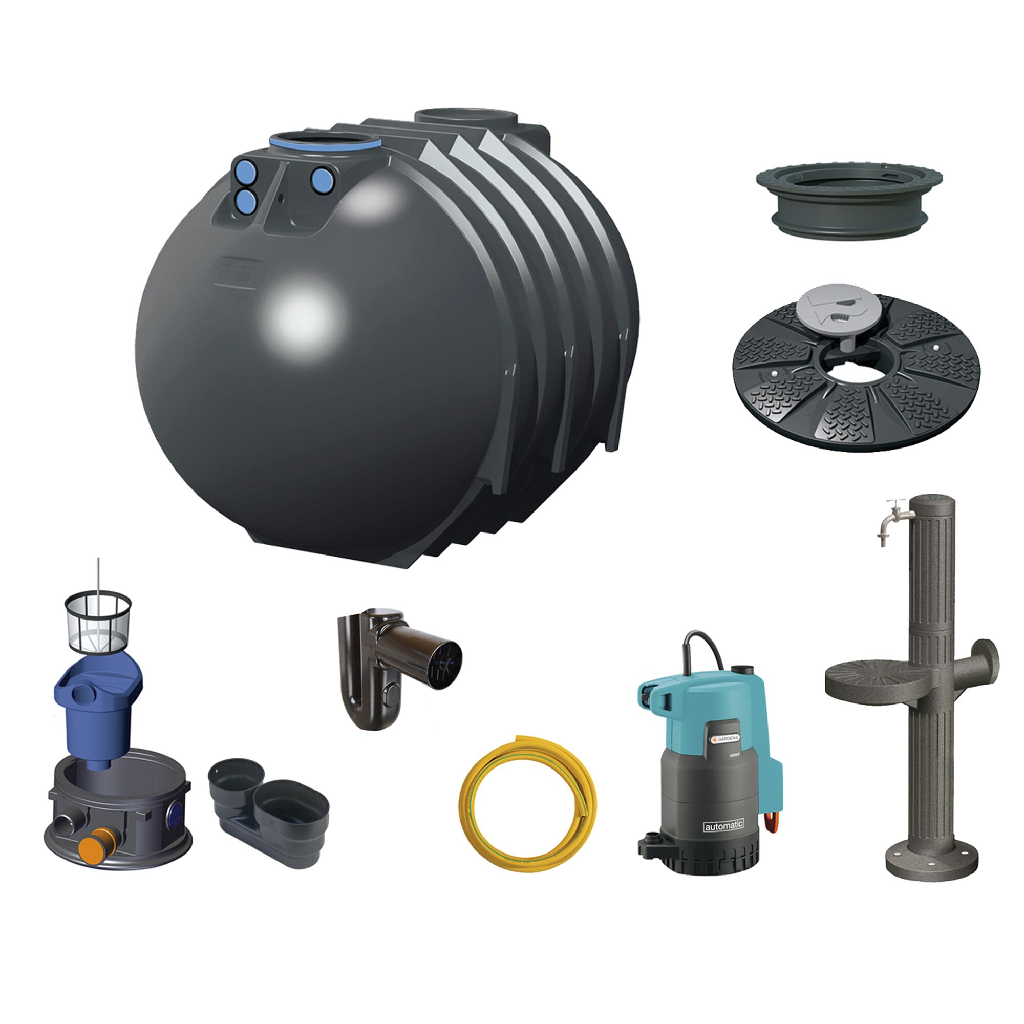 Regenwassernutzungsanlage mit Pumpe und Zubehör