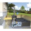 Schema einer Gartenanlage mit Pumpe und Schlauch