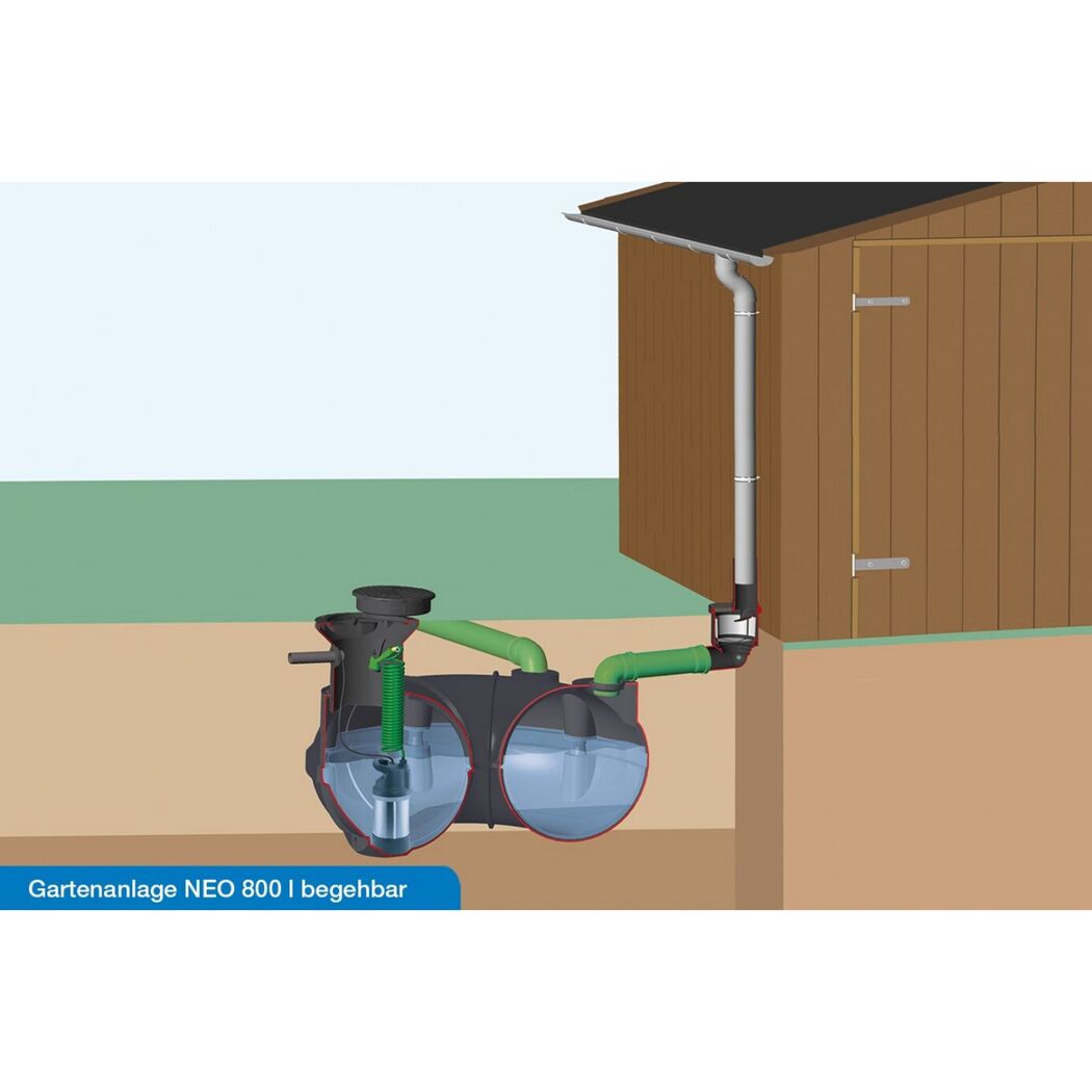 Gartenanlage 'Neo' begehbar 800 Liter 150 x 150 x 69 cm