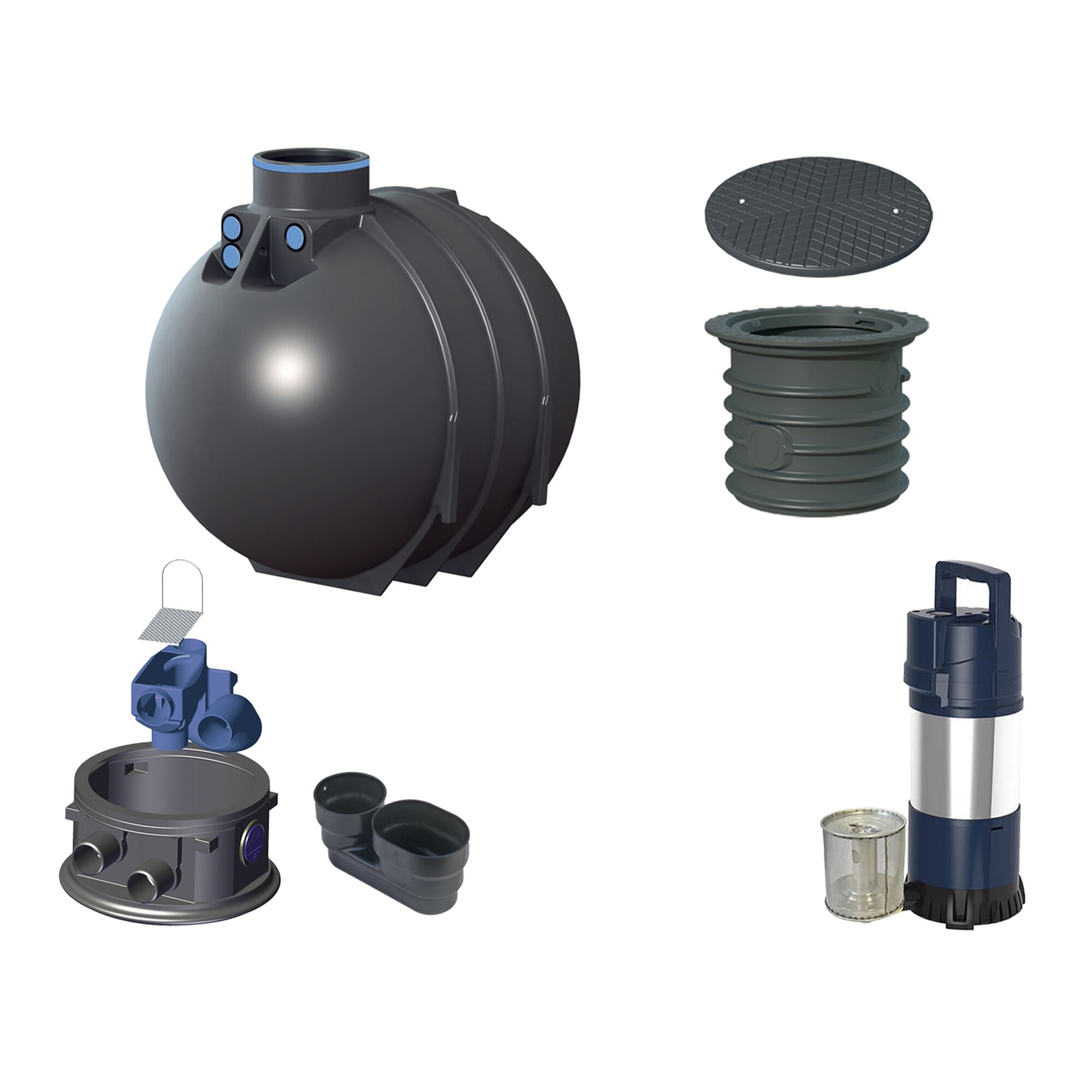 BlueLine Hausanlage Typ 5200 mit Pumpe und Zubehör