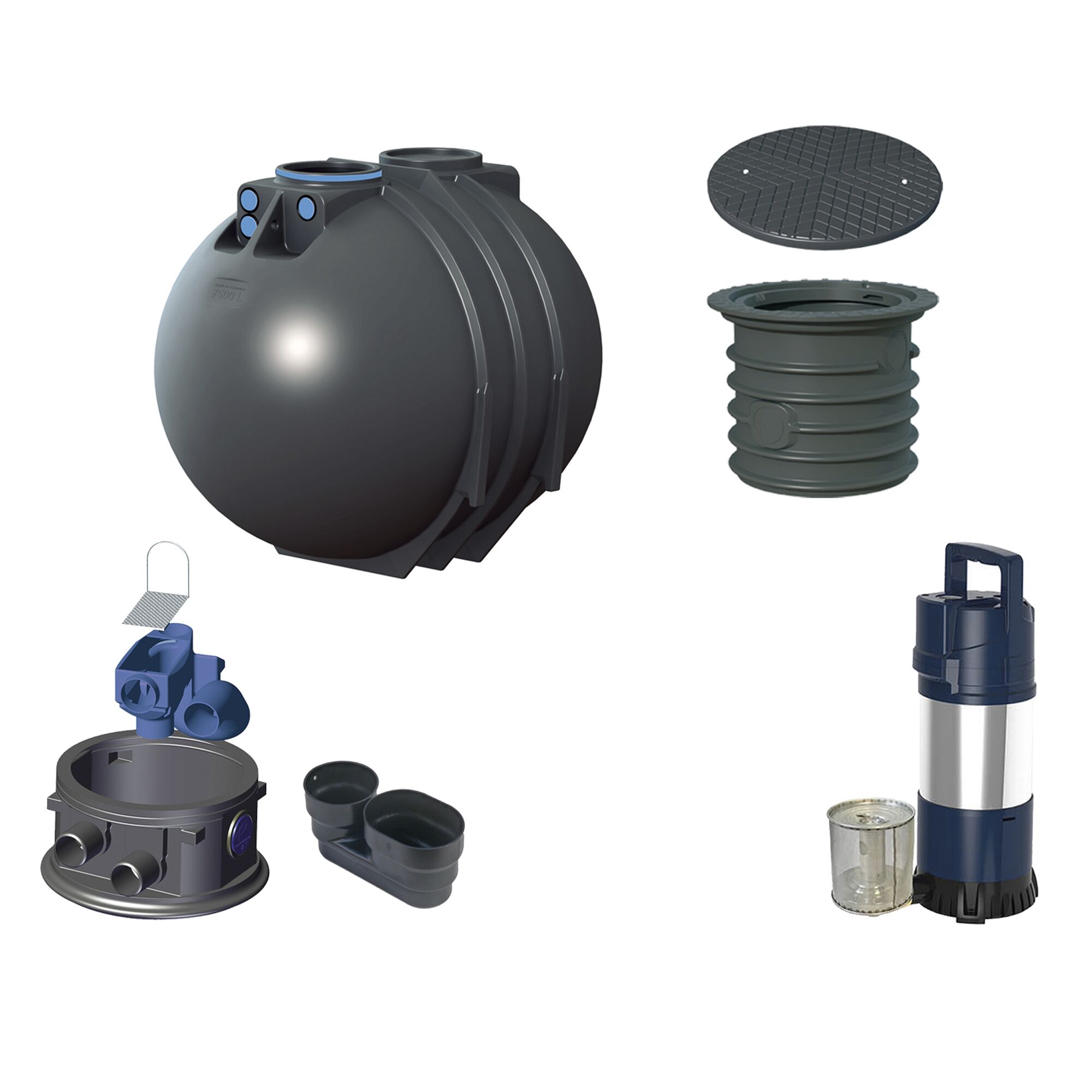 Komponenten der BlueLine Hausanlage Typ 7600