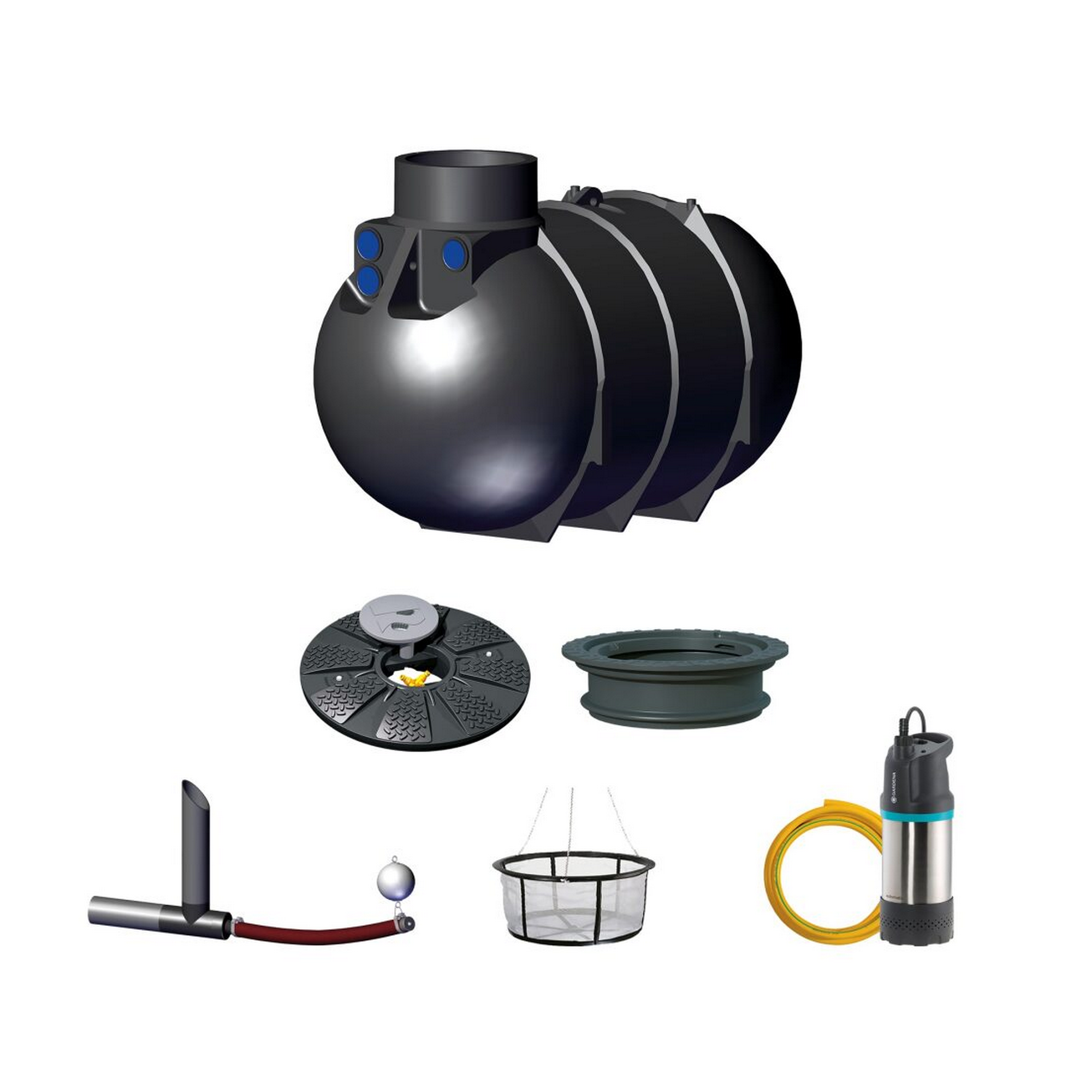 Gartenanlage 'BlueLine II Basic Retention' 2.600 Liter 240 x 136 x 159 cm