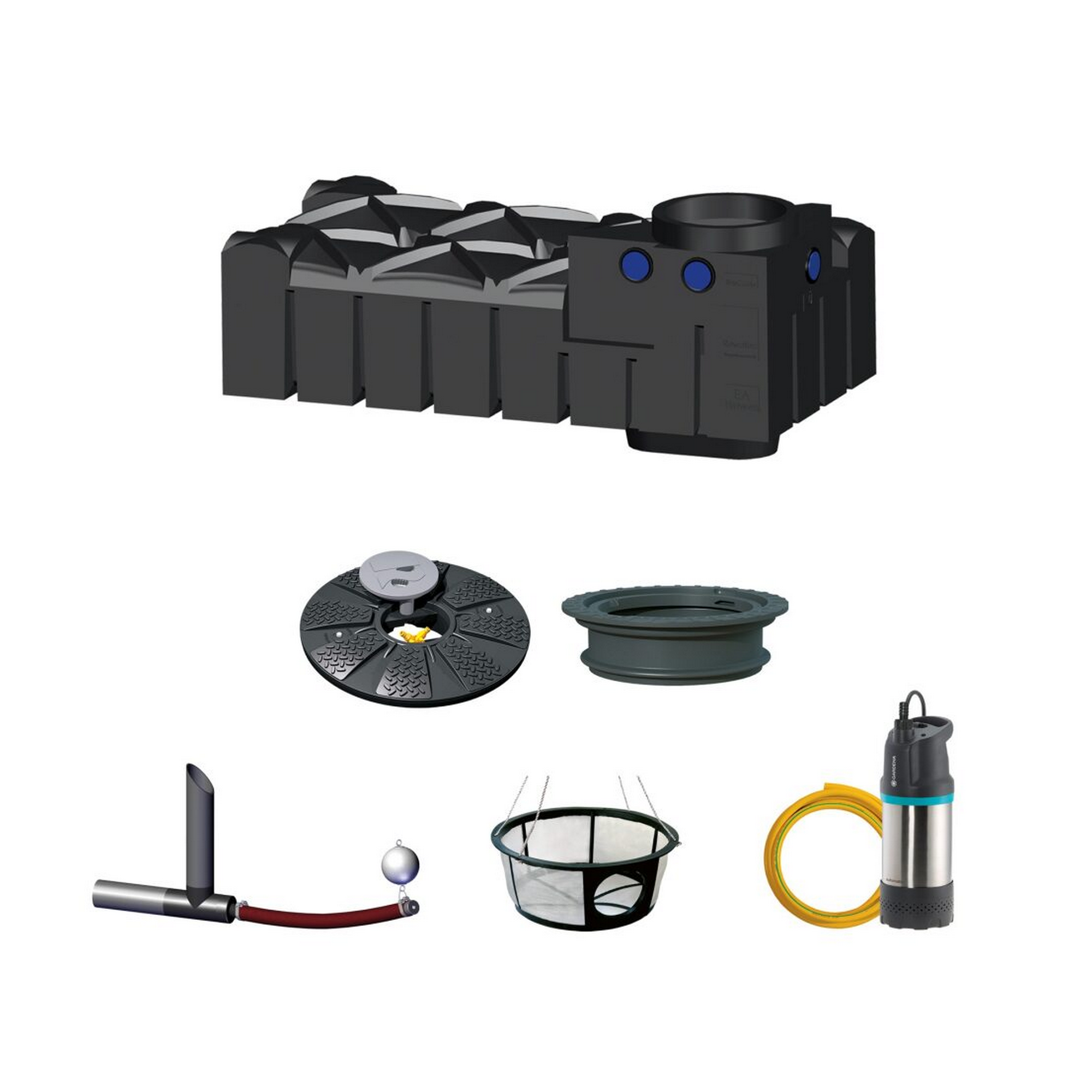 Gartenanlage 'F-Line Basic Retention' 1.500 Liter 240 x 120 x 88 cm