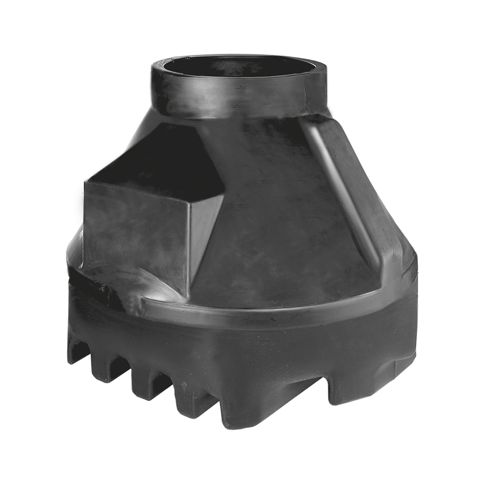 Schwarzer Sickerschacht aus Kunststoff.