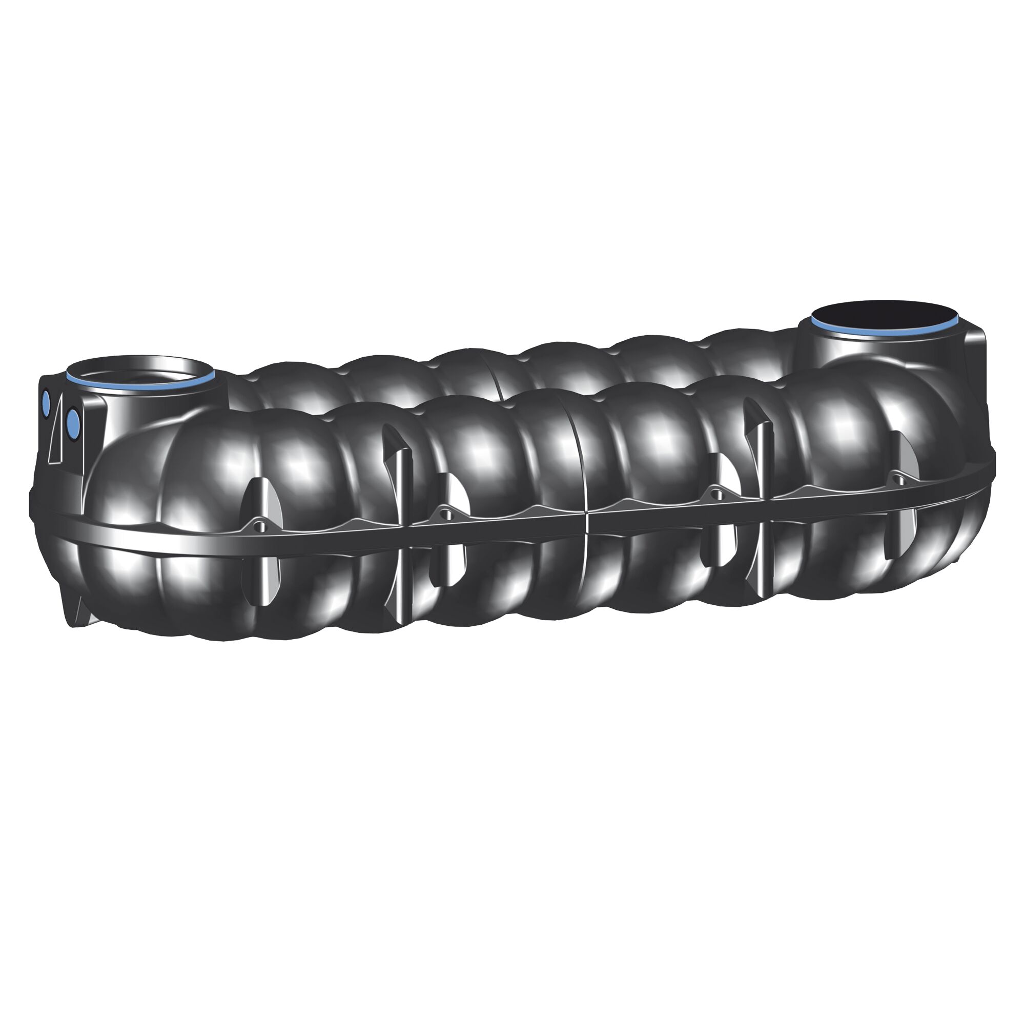 Schwarzer Kunststofftank NEO Flachtank Typ 10.000